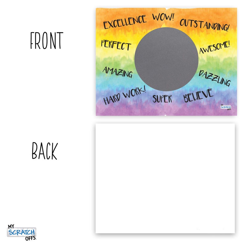 My Scratch Offs Positive Affirmations DIY Make Your Own Scratch Offs Watercolor Rainbow 20 Pk Cards & Stickers - Image 3